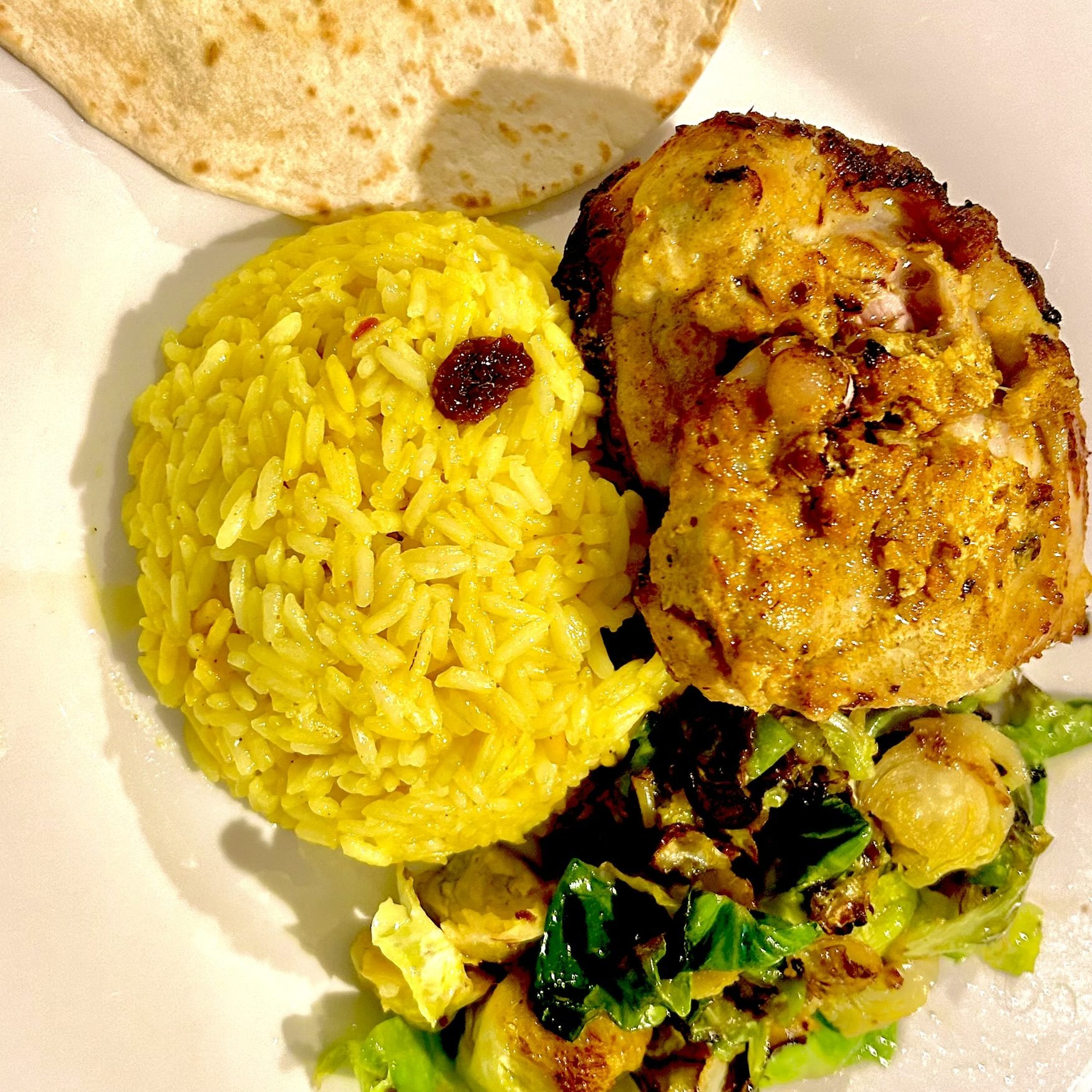 Tandoori Chicken with Turmeric and Coconut Rice